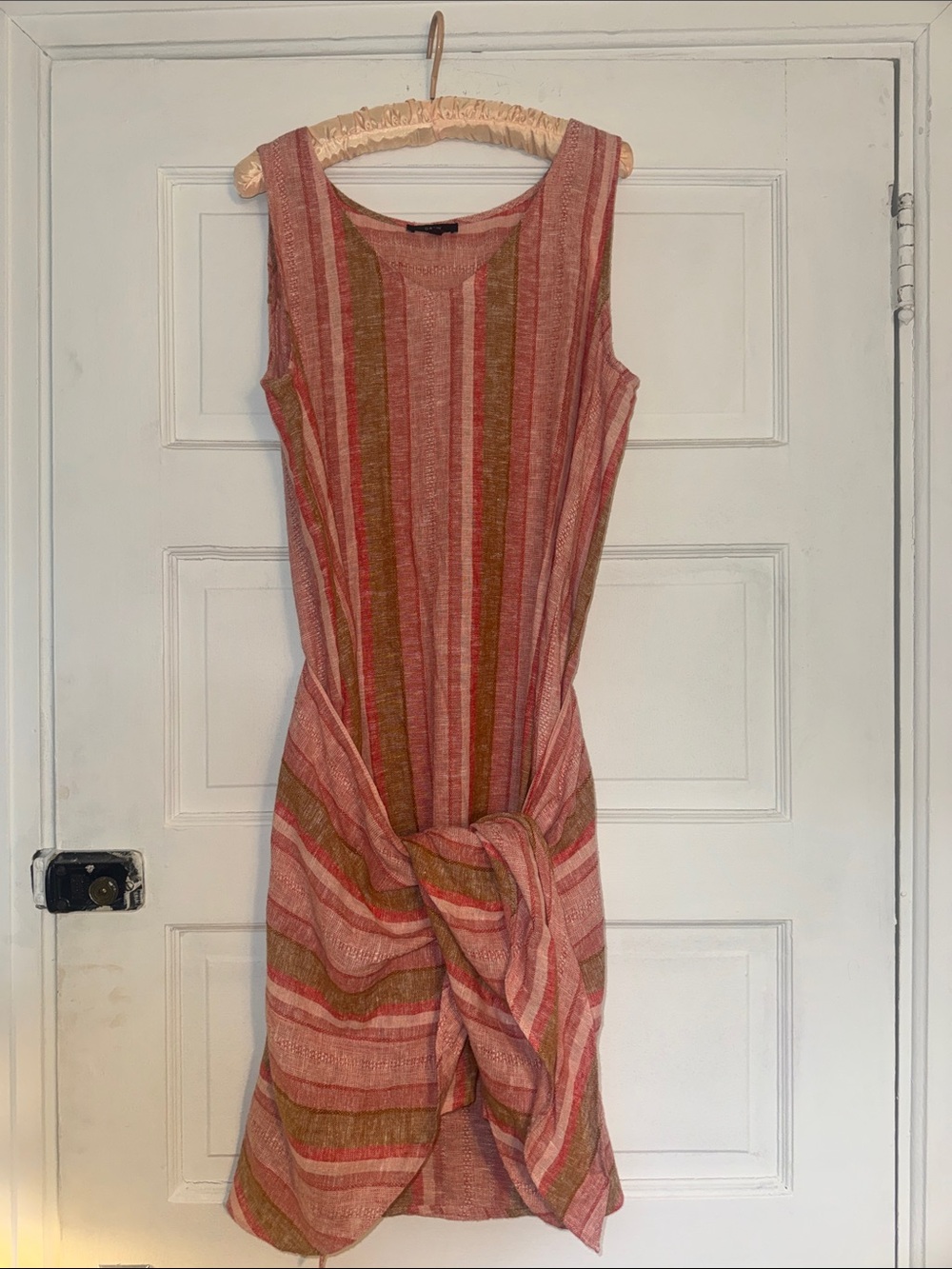 Anthropologie Drew Striped Sleeveless Wrap Midi Dress